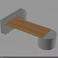 Modern Minimalist Bench Design With Wooden Seat And White Curved Base