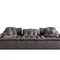 Dark Gray Modern Three Seater Sofa With Plush Cushions And Stylish Design