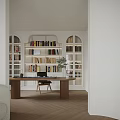 Modern Living And Dining Room Interior With Open Concept Chandelier Coffee Table And Potted Plant