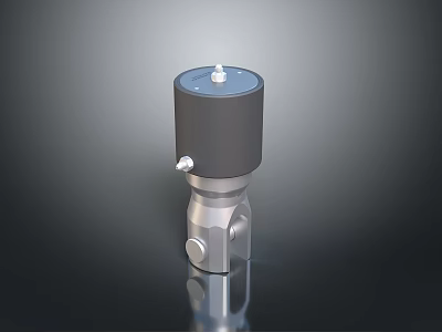 Metallic Industrial Valve Component With Black Top And Silver Base Structure Design 3d model