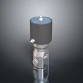 Metallic Industrial Valve Component With Black Top And Silver Base Structure Design
