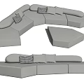 Modern Combination Sofa Multiplayer Sofa 3d model