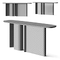 Modern Entryway Console Table With Sleek Metal Frame And Marble Top