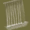 Serene Garden Landscape Featuring Cascading Water Vertical Streams And Splashing Base Design