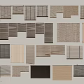 Venetian Blinds in Various Styles and Colors Neatly Arranged on Wall
