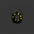 Firefighter Helmet With Red Number 9 Yellow Tag And Brown Lining Design