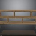 Wooden Three Tier TV Stand With Open Shelves And Metal Legs Design