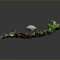Artistic Pile of Colorful Mixed Vegetables with Mushroom and Green Leaves on Dark Background