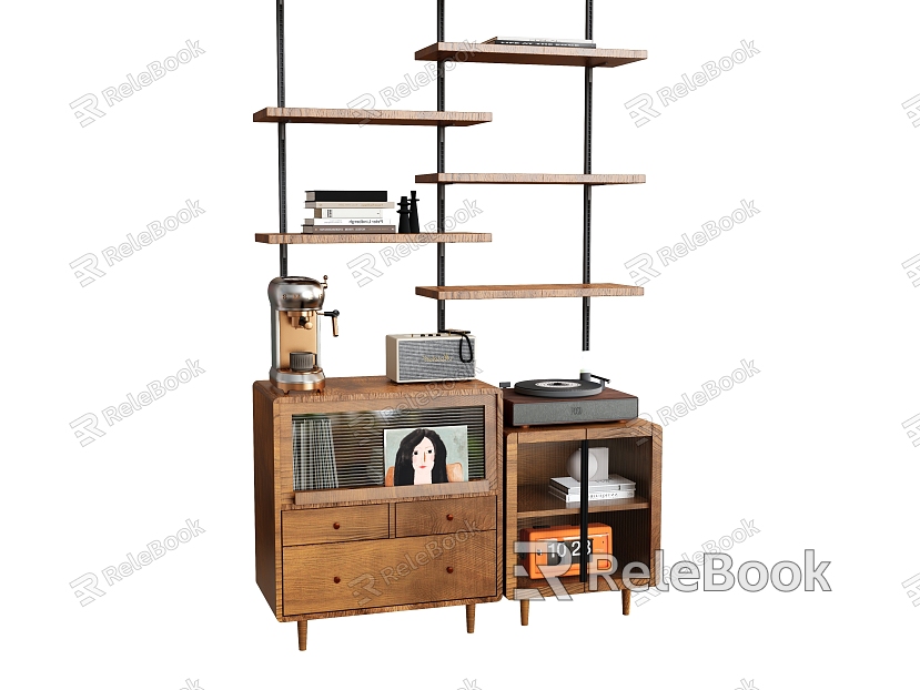 Locker Decorative Cabinet TV Cabinet Bookcase Storage Rack Ornaments Coffee Machine Artwork Log Cabinet Sideboard model