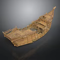 Ancient Wooden Sailing Ship Model As Traditional Water Transport With Detailed Deck And Hull