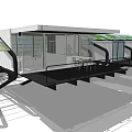 Modern Detached Villa With Modular Design Large Glass Windows And Green Roof