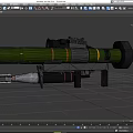 Green Tactical Rocket Launcher With Black Scope And Stable Mount Design 3d model