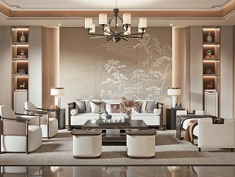 New Chinese Living Room 3d model