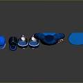 Cricket Equipment Set Including Blue Jersey Pants Helmet Pads Gloves And Bat