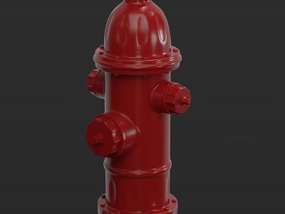 Red Fire Hydrant With Classic Design As Essential Emergency Fire Safety Equipment For Urban Areas 3d model