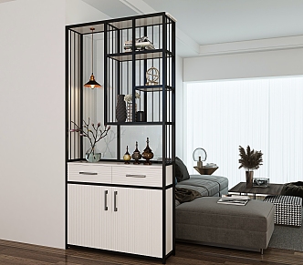 Modern hall cabinet with barrier and porch cabinet 3d model