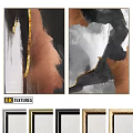 Modern Picture Frames With Abstract Art Textures In Gold Black White Brown
