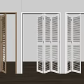 Modern folding door shutter folding door balcony folding door solid wood folding door 3d model