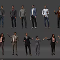 Diverse Group of People in Business and Casual Attires With Different Standing Poses
