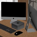 Modern Apple computer host computer monitor mouse keyboard display 3d model