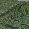 3D Terrain Model Displaying Mountainous Landscape With Green Vegetation And Elevation Details 3d model