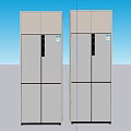 Two Modern Side by Side Multi door Refrigerators In Beige With Sleek Design