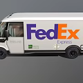 White FedEx Express Delivery Van With Company Logo And Exterior Features