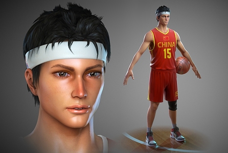 Chinese basketball players, basketball players, Chinese basketball team, Chinese basketball team, handsome Chinese male athletes 3d model