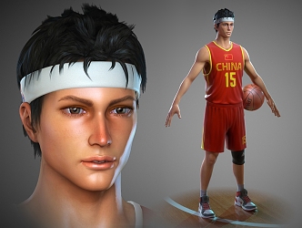 Chinese basketball players, basketball players, Chinese basketball team, Chinese basketball team, handsome Chinese male athletes 3d model