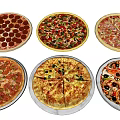 Assorted Pizzas with Pepperoni Vegetables Olives and Various Toppings Different Flavors