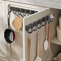Cabinet Door Kitchen Hooks With Hanging Pans Cutting Board And Utensils in Modern Kitchen