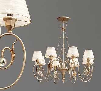 European-style chandelier metal multi-head chandelier 3d model