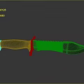Tactical Weapon Knife With Green Handle Serrated Blade And Sharp Metal Design