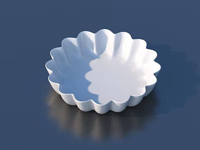 White Petal Shaped Tableware Dish Set Elegant Design For Dining Use 3d model
