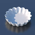 White Petal Shaped Tableware Dish Set Elegant Design For Dining Use 3d model