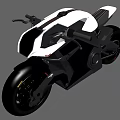 Black And White Modern Motorcycle With Sleek Aerodynamic Body Design Features 3d model