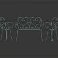 Turquoise Iron Outdoor Chairs with Curved Scroll Design for Garden Patio