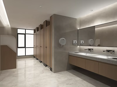 Modern Toilet Office Toilet Shopping Mall Toilet Hotel Toilet Washbasin Paper Drawbar Urinal Tap 3d model