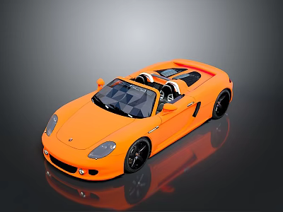 Orange Convertible Sports Car With Open Top Black Wheels and Sleek Exterior 3d model
