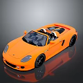 Orange Convertible Sports Car With Open Top Black Wheels and Sleek Exterior