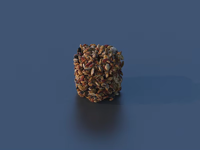 Healthy Mixed Grain And Nut Ball With Various Seeds On Blue Background 3d model