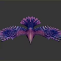 Vibrant Colorful Eagle Flying with Purple and Pink Gradient Wings in Mid Air
