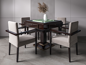 Modern Mahjong Table and Chair Mahjong Table Dining Table and Chair Combination 3d model