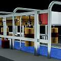 Orange Exterior 4S Car Dealership With Glass Doors Car Wash Equipment And Vehicle