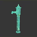 Classical Black And Yellow Fire Hydrant With Decorative Top And Ornamental Base
