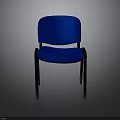 Modern Blue Fabric Chair With Comfortable Backrest And Black Legs