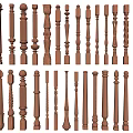 Different Types Of Wooden Balusters With Carved And Plain Design Styles