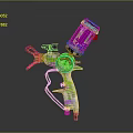 Vibrant Spray Gun Design With Colorful Purple Green And Pink Components