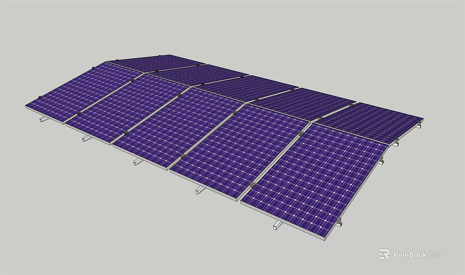 Efficient Solar Panels Array Installation For Renewable Energy Production 3d model