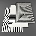 optical illusion pattern carpet striped carpet 3d model